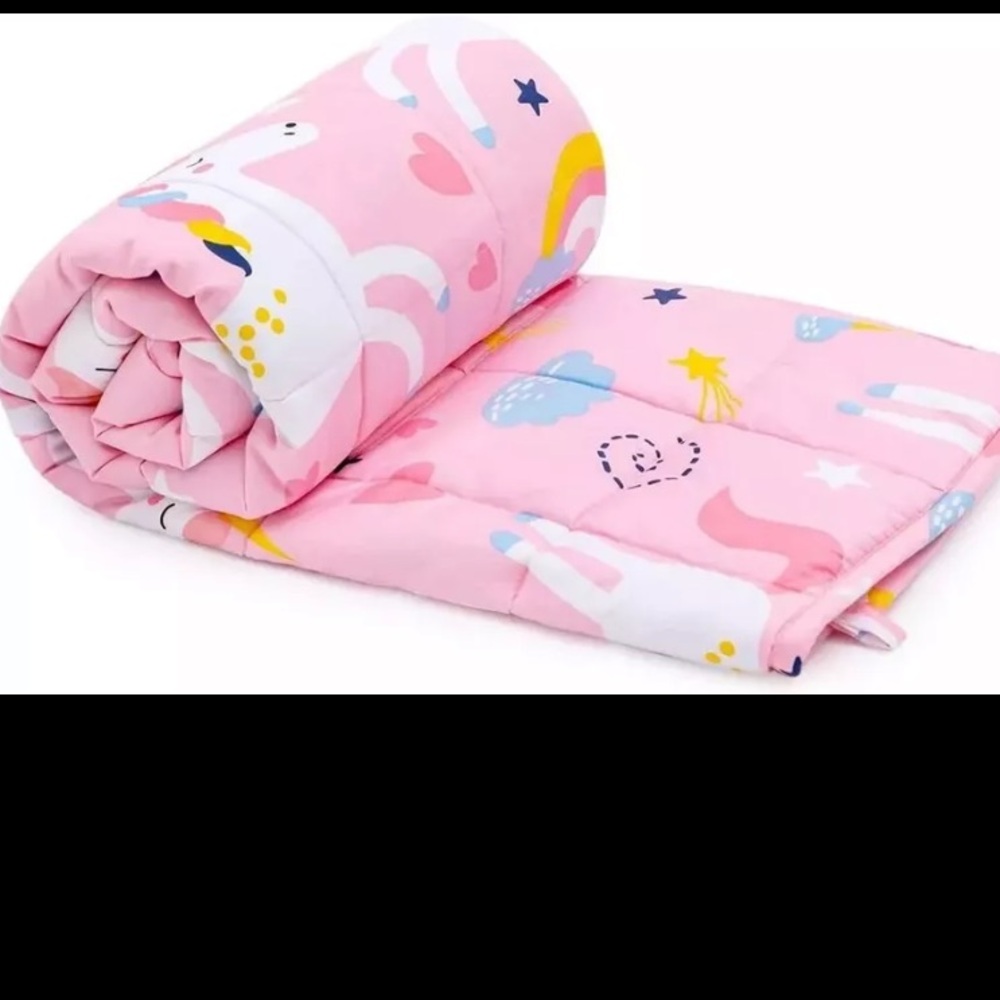 Kids/Toddler Weighted Blanket Cotton Bead 3lbs Pink Unicorn 36”x48”. NWOT